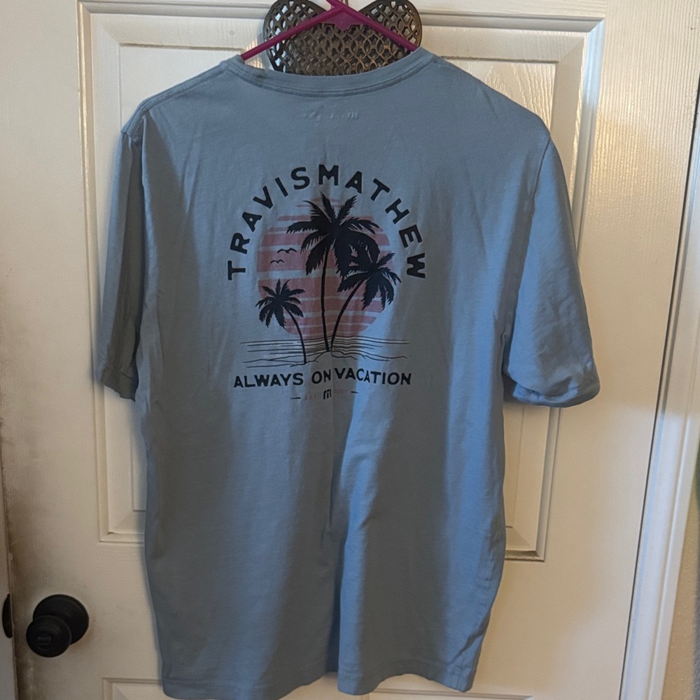 Travis Mathew Light Blue Palm Sunset Graphic Tee